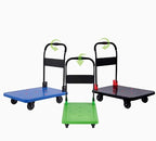 Folding Hand Truck Cart with 360° Swivel Wheels Portable Luggage & Warehouse Cart for Easy Moving Compact Lightweight Black