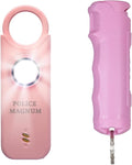 Police Magnum Personal Safety Alarm & Pepper Spray Combo Self Defense Pack for Women- Loud 135db Siren with Light & Max Strength Flip Top Pepper Spray Protection