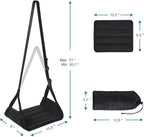 Airplane Travel Footrest Hammock with Hard Board Support and Adjustment Strap Desk Foot Hammock Comfy Footrest for Airplane Long Trip Travel Accessories