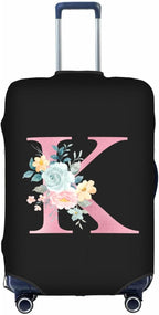K Alphabet Design Custom Travel Luggage Cover Tag Set TSA Approved Vintage Letter Print Suitcase Protector Men Women (XL 29-32 Inch Luggage)