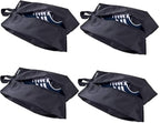 MISSLO Portable Nylon Travel Shoe Bags with Zipper Closure (Pack 4, Black)