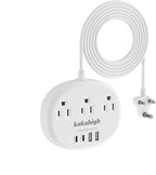 India to US Plug Adapter, India Plug Adapter with 3 American Outlets 4 USB Ports (2 USB-C) Total 24W, Type D Travel Adapter for USA to India Bangladesh Maldives Nepal Pakistan