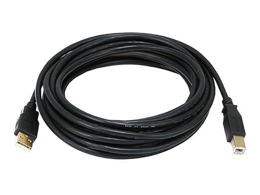 Monoprice 15-Feet USB 2.0 A Male to B Male 28/24AWG Cable (Gold Plated) (105440)