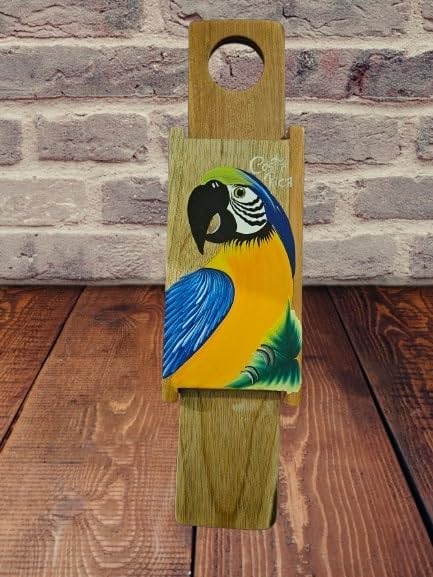 Tapanti store.Chorreador,Costa Rican handcrafted foldable wooden pour-over coffee maker.Includes a reusable cloth filter.Hand painted Macaw wooden design.Light Cedar.Perfect for travel (Blue/Orange)