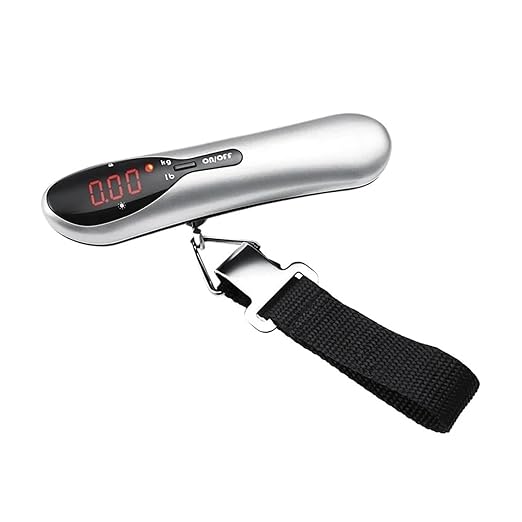 Luggage Weight Scale, 2pcs Portable Electronic Luggage Scale, 50kg/110lb, Hanging Weight Balance, Travel Suitcase Case,for Travel(Silver)
