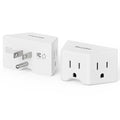 BEONDON Small Angled Outlet Extender, 3 Way Outlet Splitter Plug for Bathroom Kitchen Bedroom Dorm and Other Tight Spaces, White, 2 Pack
