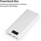 Portable 8x18650 Battery Power Bank Case, Dual USB Ports LCD Display, LED Indicator, for 3.7v Li ion Rechargeable Battery (White)