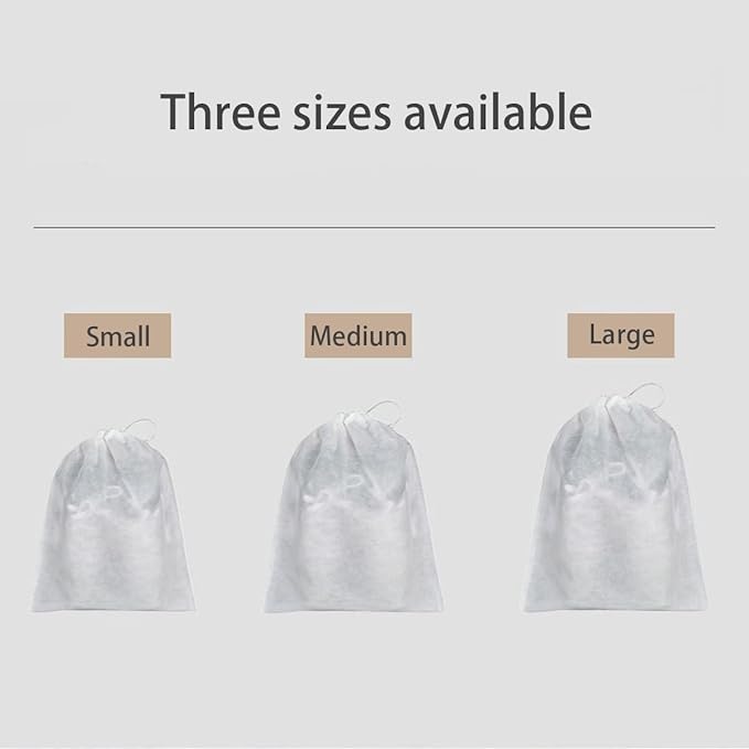 10Pcs Travel Shoe Storage Bags Non-woven Fabric Packing Dust Cover Pouch Portable Breathable with Drawstring (Large)