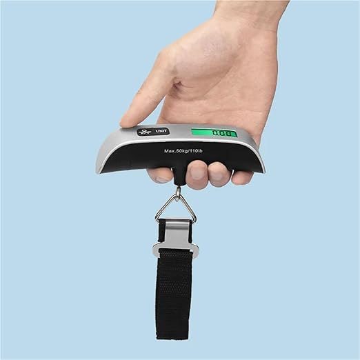 Digital Luggage Scale, 110lb/50kg Capacity, Portable Electronic Hanging Scale with LCD Display for Travel