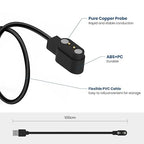 Smart Watch Charger, Magnetic Universal Charging Cable, Pin Spacing 2.54mm/4mm/7.62mm, Compatible for Smartwatch (Black, 4mm)