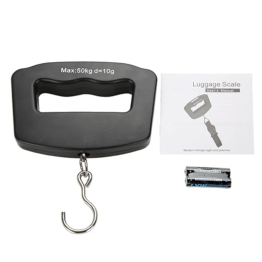 GOWENIC Portable Digital Fish Hook Scale, 50kg/10g Mini Electronic Hanging Weight Scale, Luggage for Travel Fishing