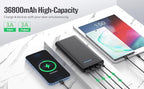 Portable Charger 36800mAh Power Bank,PD Fast Charging USB C External Battery Pack,4 Outputs 2 Inputs Travel Essentials Portable Phone Charger for iPhone 17/16/15/14/13/12,Galaxy S24 Android Phone etc