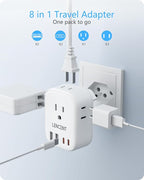 LENCENT Switzerland Travel Plug Adapter, Swiss Power Adaptor with 4 American Outlets, 4 USB Ports(2 USB C), Type J Plug Converter for US to Switzerland, Liechtenstein, Rwanda, Safe Grounded