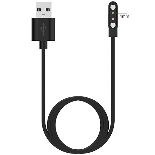 Smart Watch Charger, Magnetic Universal Charging Cable, Pin Spacing 2.54mm/4mm/7.62mm, Compatible for Smartwatch (Black, 4mm)