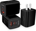 3Pack USB C Charger, Dual Port USB-C Wall Plug-in USB Charger 20W PD & QC3.0 Type A Fast Charging Block for Samsung Galaxy S25/S24/S23/S22 Ultra/Note 20 iPhone 17 16e 16 15 14 Pro Max USBC Cube Brick