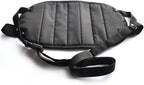 HOMSFOU Portable Travel Footrest Hammock Adjustable Black Foot Sling for Airplane Train Home Office Use Lightweight Compact Design for Long Journeys