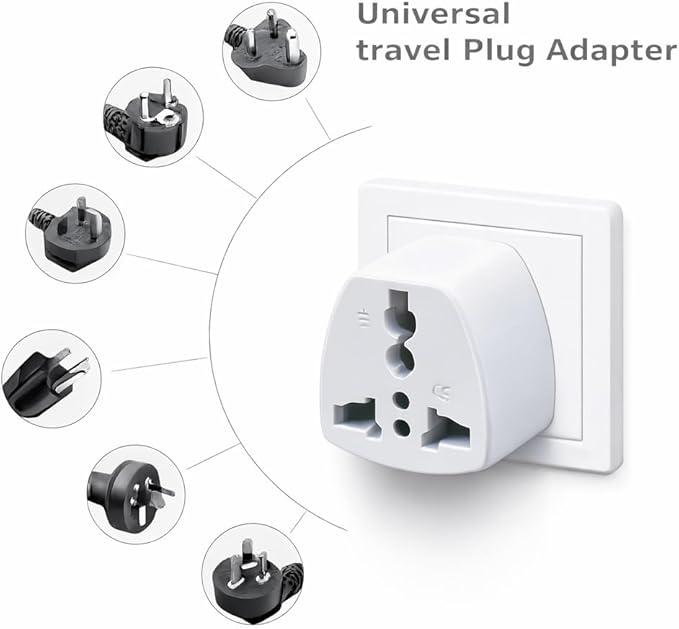 Universal Travel Plug Adapter Kit with Case – International Plug Adapter Set for Worldwide Travel – Multi Country Power Plug Kit for Europe, UK, US, Australia, Asia