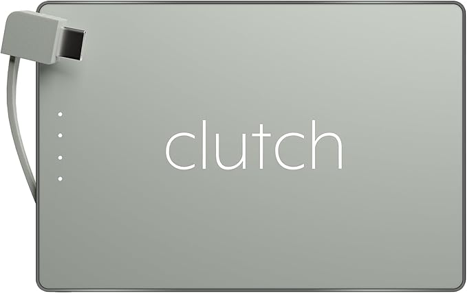 Clutch - Pro USB-C Portable Charger - Compatible with iPhone 15, 16, 17 & Android Devices - Power Bank Magnetic Battery - TSA Travel Approved - USB Rechargeable - Built-in Cable - 5000 mAh - 3.7oz