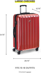 DELSEY PARIS Helium Aero Hardside Expandable Luggage with Spinner Wheels, Brick Red, Checked-Large 28 Inch