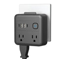 Multi Plug Outlet Extender with 2 USB-A + 2 USB-C & Phone Holder, HITRENDS 1875W/16A 4-Outlet Extender, Non Surge Protector Travel Cruise Ship Essentials, Electrical Wall Splitter for Home Office