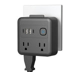 Multi Plug Outlet Extender with 2 USB-A + 2 USB-C & Phone Holder, HITRENDS 1875W/16A 4-Outlet Extender, Non Surge Protector Travel Cruise Ship Essentials, Electrical Wall Splitter for Home Office