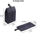 YAMIU Travel Shoe Bags Set of 2 Waterproof Nylon with Zipper for Men & Women (Black)