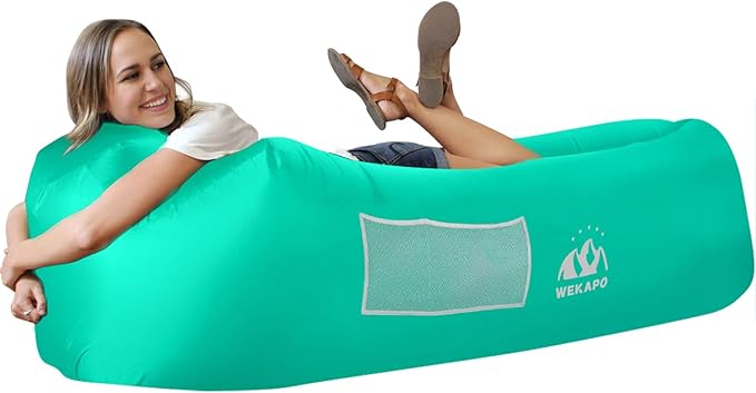 WEKAPO Inflatable Couch Air Lounger Chair - Camping & Beach Accessories, Portable Blow up Sofa for Hiking, Lawn, Indoor/Outdoor Movies & Music Festivals. Lightweight and Easy to Set Up Air Hammock