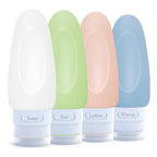 Dot&Dot Leak Proof Travel Bottles for Toiletries - 4 Pack Silicone Toiletry Containers - Shampoo and Conditioner Bottles TSA Quart Bag - 2 oz Size