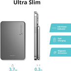 Custom Engraving Power Bank 5000mah,Customized Portable Charger with Name,Logo,Picture,Gift for Employees,Clients(Space Gray)