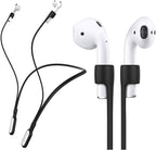 Compatible with for Airpods Pro 3 Strap, Silicone Anti-Lost Neck Strap Wire Cable Connector Sports Neckband for Airpod Pro 3/2/1, Airpods 4, 3, 2, 1, Black with White