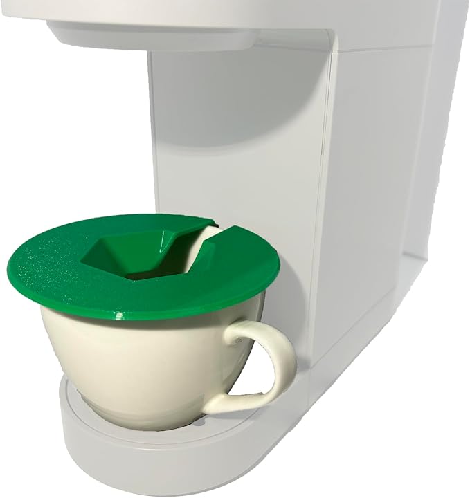 Coffee Mug Cup Splash Splatter Guard Screen compatible with Keurig and other single serve brewing machines (Green)