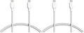 Amazon Basics USB-C to USB-C 2.0 Fast Charging Cable, 480Mbps Speed, USB-IF Certified, for Apple iPhone 16/15, iPad, Samsung Galaxy, Tablets, Laptops, 3 Foot, White (Pack of 2)