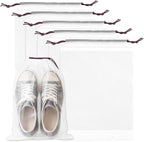 Shoe Bags for Travel, Waterproof Large Clear Shoe Bags for Packing, Portable Drawstring Storage Bag Travel Essentials 5 Packs