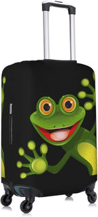 Travel Luggage Cover Suitcase Protector, Merry Green Frog Cute Animal Washable Elastic Stretchy Anti-scratch Luggage Sleeve with Concealed Zipper for Spinner Wheeled Suitcase Fits 18-21 Inch Luggage