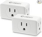 Unidapt Multi Plug Outlet Extender 2 Pack - 3 Way Wall Outlet Splitter, Cruise Ship Essentials Power Plug Adapter, Compact Travel Wall Tap Expander, Flat Angled Design, Home, Office, Dorm - White
