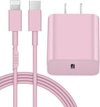 10FT iPhone 14 13 12 Charger Fast Charging 20W PD USB C Wall Charger with 10FT Fast Charging Cable Compatible iPhone 14/13/12/11/Pro/Pro Max/Mini/Xs Max/XR/X, iPad - Pink