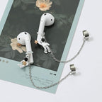 ZOSTLAND 1 Pair Creative Earphone Anti Lost Earring Clip Earclip Strap Wireless Earhook Earbud Ear Bud Holder Connector Compatible with Airpods 1/2/Pro/3 Beats Fit Pro Sony Gift (Astronaut)