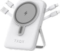 Wireless Portable Charger 10000mAh,Magnetic Power Bank with Built-in Cables LED Display,22.5W PD Fast Charging for Magsafe Battery Pack Compatible with iPhone16/15/14/13/12/Pro/Pro Max (White)