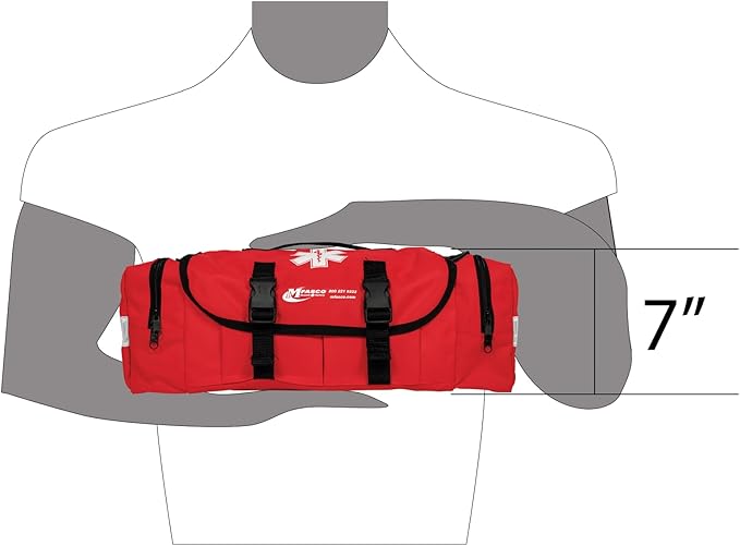MFASCO Complete Emergency Response First Aid Kit Trauma Bag - 415 Piece Fully Stocked Supplies for Disaster Preparedness | for Business, Schools, Organizations, Groups, Home Safety (Reflective - Red)