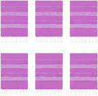 HAVLULAND Turkish Beach Towels Oversized -100% Turkish Cotton Super Soft Lightweight - Absorbent and Quick Drying Bath Towel - Sand Free Beach Towel - Turkish Towels for Adults (Lilac, 6 Pack)
