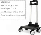 Backpack Trolley - 4 Wheels Folding Compact Lightweight Luggage Cart, Travel Trolley for Bags/Lunch Backpack/Golf Bag (4 Wheels)