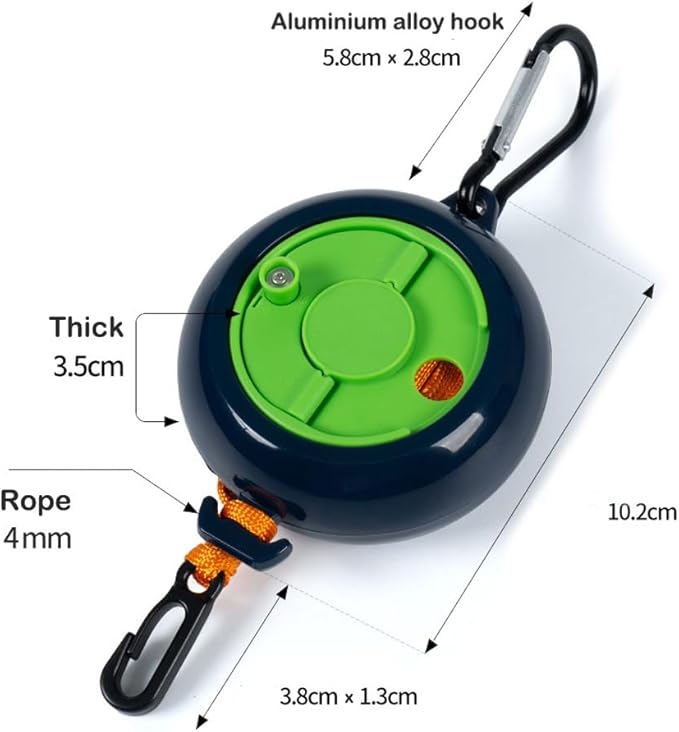 Travel Clothesline, 32ft/10M Portable Retractable Camping Clothesline, Cruise RV & Camping Essentials Drying Line, Outdoor Camper Accessories
