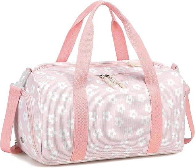 BLUBOON Duffle Bag Girls Kids Cute Gym Bag with Shoes Compartment & Wet Separation Waterproof Sports Overnight Travel Bag