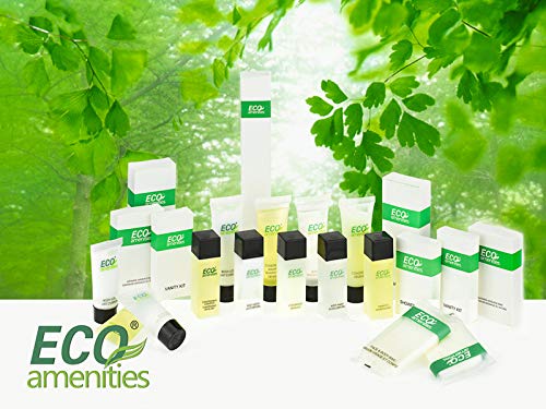 ECO amenities Travel Kit - Mini Shampoo & Conditioner Set - Eco Paraben-Free Soap Bars & Travel Essentials - Individually Wrapped Hotel Amenities Kit - 1 Fl Oz each, Pack of 150, Green Tea