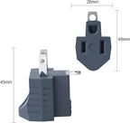 3 Prong to 2 Prong Adapter, Polarized Grounding Converter, 3-Prong Plug Adapter, ETL, Grey, 4 Pack