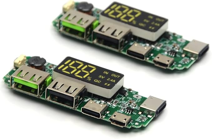 2PCS 186 50 Charging Board Dual USB 5V 2.4A Mobile Power Bank Module for Lithium Battery Charger Board with Overcharge Overdischarge Short Circuit Protection DIY Power Bank