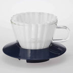 Carita WDG-155#05065 Wave Series Glass Coffee Dripper for 1-2 People, Smoky Blue