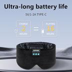 Sleep Mask Bluetooth 5.4 Headphones Soft Wireless Headband Eye Mask Blackout with Microphone (Black M)