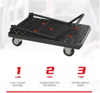 Flat Bed carts with Wheels Foldable Household Folding Portable Flatbed Trolley Handcart Courier Transporter Portable Trolley Cargo Trailer Heavy - Duty trolleyflatbed Truck