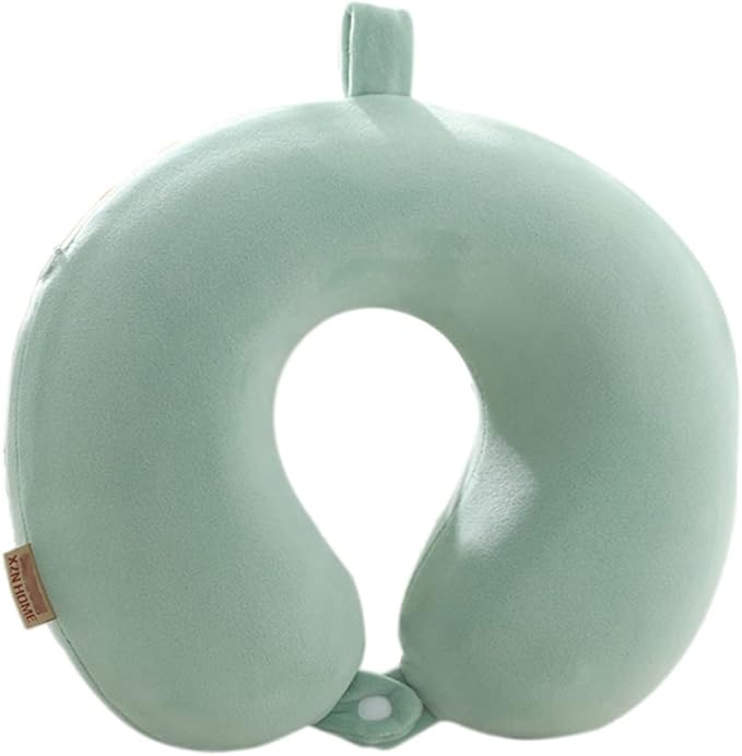 GDEOUP Travel Pillow - Memory Foam Neck Pillow Support Pillow,Luxury Compact & Lightweight Quick Pack for Camping,Sleeping Rest Cushion (Green)